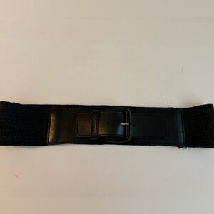 Calvin Klein Black Leather and woven Belt